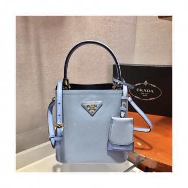 Prada 2020 Women's Leather Mini Tote Shoulder Bag,17cm - 프라다 2020 여성용 레더 미니 토트 숄더백,17cm,PRAB0300,스카이블루