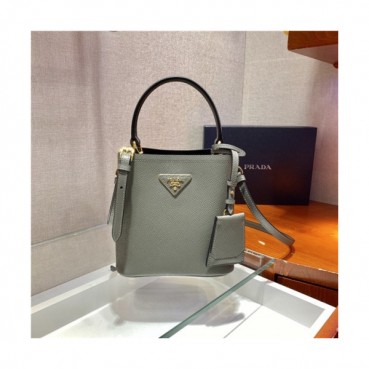 Prada 2020 Women's Leather Mini Tote Shoulder Bag,17cm - 프라다 2020 여성용 레더 미니 토트 숄더백,17cm,PRAB0299,카키