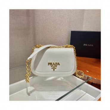 Prada 2020 Women's Leather Shoulder Bag,22cm - 프라다 2020 여성용 레더 숄더백,22cm,PRAB0285,화이트