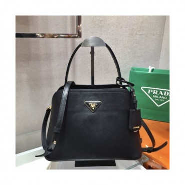 Prada 2020 Women's Leather Tote Shoulder Bag,28.5cm - 프라다 2020 여성용 레더 토트 숄더백,28.5cm,PRAB0281,블랙