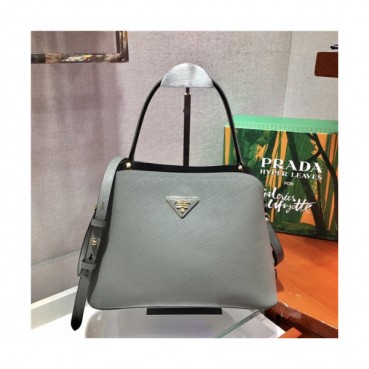 Prada 2020 Women's Leather Tote Shoulder Bag,28.5cm - 프라다 2020 여성용 레더 토트 숄더백,28.5cm,PRAB0277,그레이