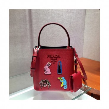 Prada 2020 Women's Leather Tote Shoulder Bag,17cm - 프라다 2020 여성용 레더 토트 숄더백,17cm,PRAB0276,레드