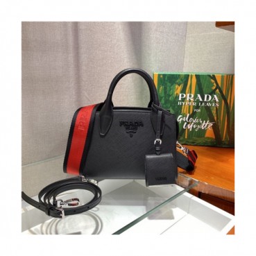 Prada 2020 Women's Leather Tote Shoulder Bag,22cm - 프라다 2020 여성용 레더 토트 숄더백,22cm,PRAB0272,블랙
