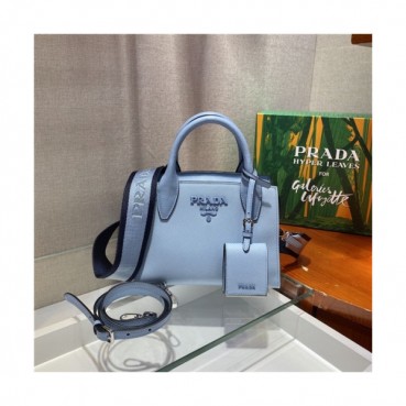 Prada 2020 Women's Leather Tote Shoulder Bag,22cm - 프라다 2020 여성용 레더 토트 숄더백,22cm,PRAB0269,스카이블루