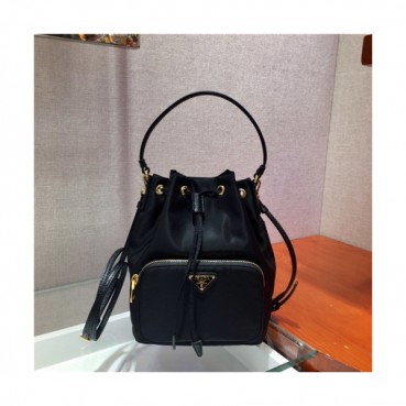 Prada 2020 Women's Nylon Tote Shoulder Bag,18cm - 프라다 2020 여성용 나일론 토트 숄더백,18cm,PRAB0268,블랙