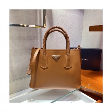 Prada 2020 Women's Leather Tote Shoulder Bag,33cm - 프라다 2020 여성용 레더 토트 숄더백,33cm,PRAB0261,카멜