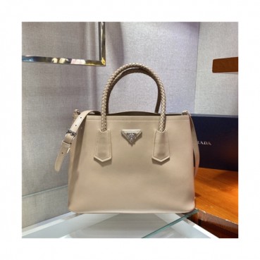 Prada 2020 Women's Leather Tote Shoulder Bag,33cm - 프라다 2020 여성용 레더 토트 숄더백,33cm,PRAB0259,베이지