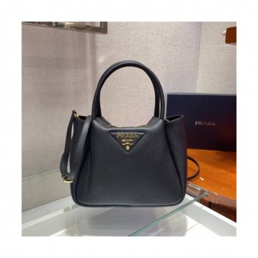 Prada 2020 Women's Leather Tote Shoulder Bag,23cm - 프라다 2020 여성용 레더 토트 숄더백,23cm,PRAB0250,블랙