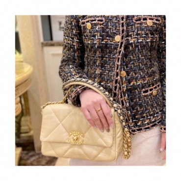 Chanel 2020 Women's Leather Tote Shoulder Bag,26cm - 샤넬 2020 여성용 레더 토트 숄더백,26cm,CHAB1589,옐로우