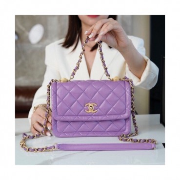 Chanel 2020 Women's Leather Vintage Cross Shoulder Bag,25cm - 샤넬 2020 남성용 레더 빈티지 크로스 숄더백,25cm,CHAB1579,퍼플