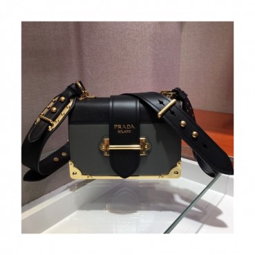 [프라다] Prada 2020 Women's Leather Shoulder Bag,19cm - 프라다 2020 여성용 레더 숄더백,19cm,PRAB0248,블랙