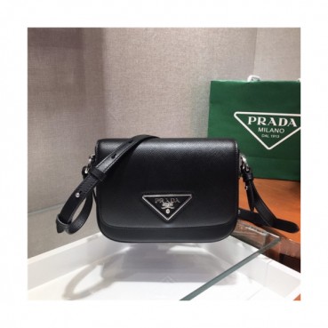 [프라다] Prada 2020 Women's Leather Shoulder Bag,20cm - 프라다 2020 여서용 레더 숄더백,20cm,PRAB0209,블랙