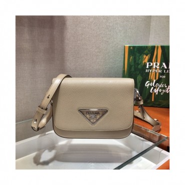 [프라다] Prada 2020 Women's Leather Shoulder Bag,20cm - 프라다 2020 여서용 레더 숄더백,20cm,PRAB0206,베이지