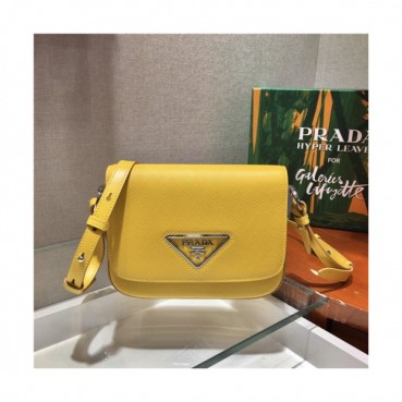 [프라다] Prada 2020 Women's Leather Shoulder Bag,20cm - 프라다 2020 여서용 레더 숄더백,20cm,PRAB0205,옐로우