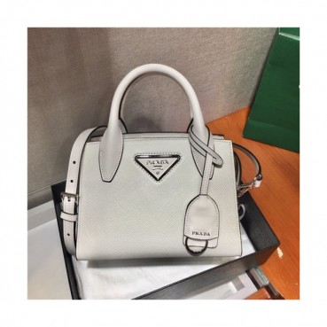 [프라다] Prada 2020 Women's Leather Shoulder Bag,22cm - 프라다 2020 여서용 레더 숄더백,22cm,PRAB0202,화이트