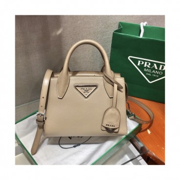 [프라다] Prada 2020 Women's Leather Shoulder Bag,22cm - 프라다 2020 여서용 레더 숄더백,22cm,PRAB0201,베이지
