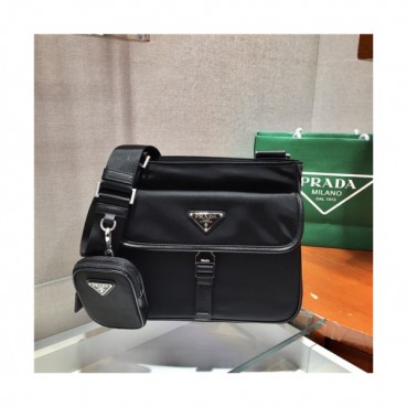 [프라다] Prada 2020 Men's Nylon Shoulder Bag,20cm - 프라다 2020 남서용 네일론 숄더백,20cm,PRAB0187,블랙