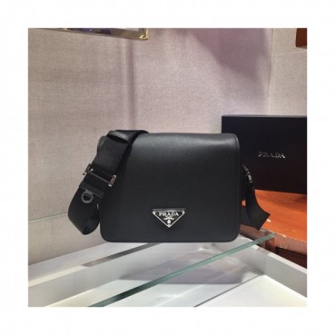 [프라다] Prada 2020 Women's Leather Shoulder Bag,24cm - 프라다 2020 여성용 레더 숄더백,24cm,PRAB0176,블랙