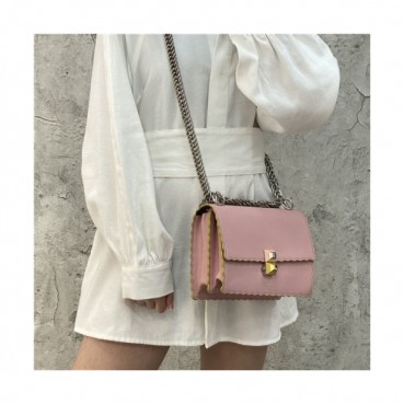 [펜디] Fendi 2020 Women's Leather Shoulder Bag, 19cm - 펜디 2020 여서용 레더 숄더백,19cm, FENB0607,핑크