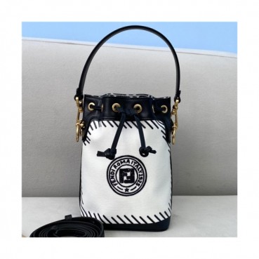 [펜디] Fendi 2020 Mini Mon Tresor Bucket Tote Shoulder Bag,12cm - 펜디 2020 미니 몬 트레도 버킷 토트 숄더백,12cm,FENB0590,화이트