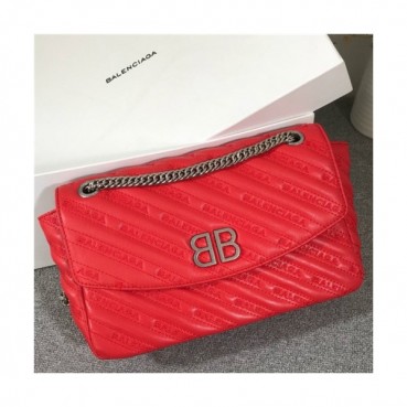 [발렌시아가]  Balenciaga 2020 BB Round Shoulder Bag,26cm - 발렌시아가 2020 비비 라운드 숄더백,26cm,BGB0634,레드