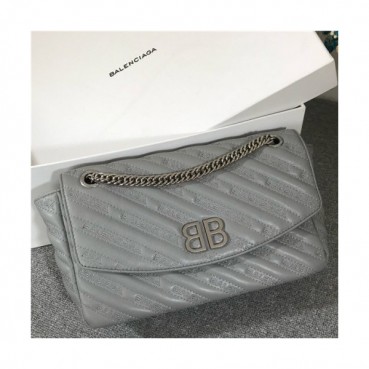 [발렌시아가]  Balenciaga 2020 BB Round Shoulder Bag,26cm - 발렌시아가 2020 비비 라운드 숄더백,26cm,BGB0633,그레이