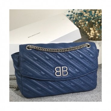[발렌시아가]  Balenciaga 2020 BB Round Shoulder Bag,26cm - 발렌시아가 2020 비비 라운드 숄더백,26cm,BGB0632,네이비