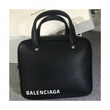 [발렌시아가] Balenciaga 2020 Women's Leather Tote Shoulder Bag,22cm - 발렌시아가 2020 여성용 레더 토트 숄더백,22cm,BGB0628,블랙