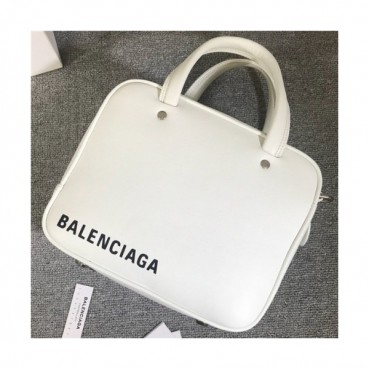 [발렌시아가] Balenciaga 2020 Women's Leather Tote Shoulder Bag,22cm - 발렌시아가 2020 여성용 레더 토트 숄더백,22cm,BGB0627,화이트
