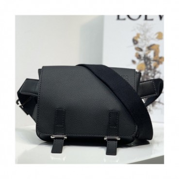 [로에베] Loevve 2020 Men's Military Messenger Shoulder Bag, 18cm - 로에베 2020 남성용 밀리터리 메신저 숄더백, 18cm, LOEB0458, 블랙