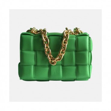 [보테가 베네타] Bottega Veneta 2020 Women's The Chain Shoulder Bag,27cm - 보테가 베네타 2020 여성용 더 체인 숄더백,27cm, BVB0609,그린