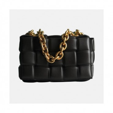 [보테가 베네타] Bottega Veneta 2020 Women's The Chain Shoulder Bag,27cm - 보테가 베네타 2020 여성용 더 체인 숄더백,27cm, BVB0608,블랙