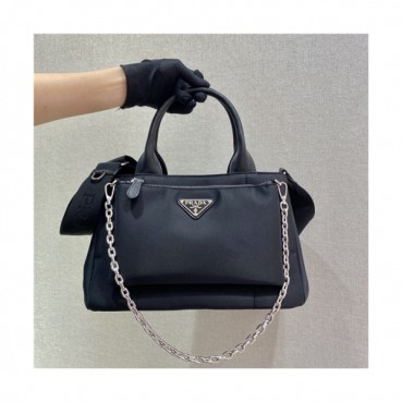 [프라다]Prada 2021 Women's Nylon Tote Shoulder Bag 28cm - 프라다 2021 여성용 나일론 토트 숄더백 28cm, PRAB0151, 블랙