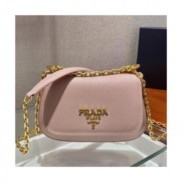 [프라다]Prada 2021 Women's Leather Shoulder Bag 22cm - 프라다 2021 여성용 레더 숄더백 22cm, PRAB0148, 핑크