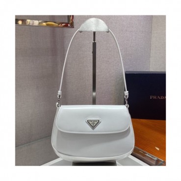 [프라다]Prada 2021 Women's Leather Hobo Shoulder Bag 23cm - 프라다 2021 여서용 레더 호보 숄더백 23cm, PRAB0139, 화이트