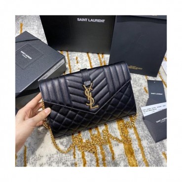 [입생로랑] Saint Laurent CustomLeather Monogram Mix Matelasse Shoulder Bag 22.5cm - 입생로랑 커스텀급 모노그램 믹스 마테라쎄 숄더백 SLB0606,  22.5cm, 블락