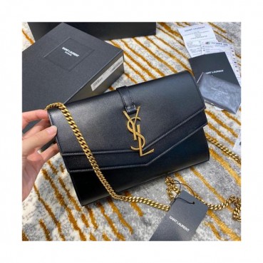 [입생로랑] Saint Laurent Custom Sulpice Shoulder Bag 22cm- 입생로랑 커스텀급 쉴피스 숄더백 SLB0599, 22cm, 블랙