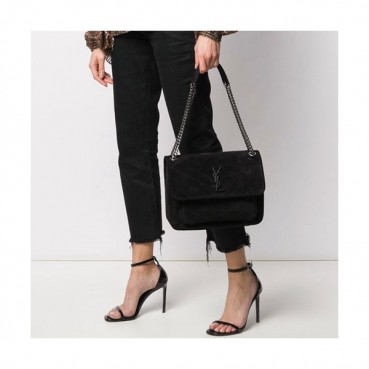 Saint Laurent 2020 Women Niki Medium Chain Shoulder Bag,28CM - 입생로랑 2020 여성용 니키 미듐 체인 숄더백 498894, SLB0577,28CM,블랙