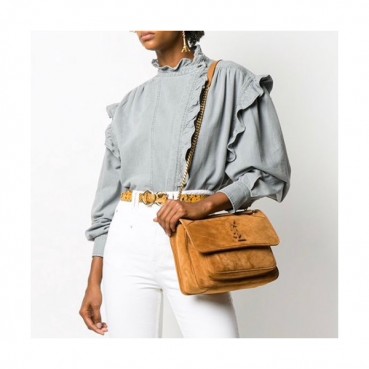 Saint Laurent 2020 Women Niki Medium Chain Shoulder Bag,28CM - 입생로랑 2020 여성용 니키 미듐 체인 숄더백 498894, SLB0576,28CM,브라운