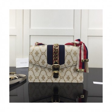 Gucci 2020 Sylvie Leather Shoulder Bag,25.5CM - 구찌 2020 실비 레더 숄더백 524405,GUB1212,25.5CM,화이트