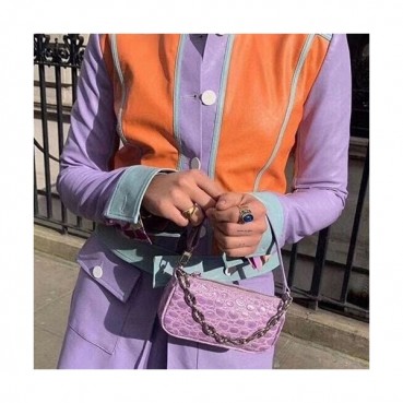 By Far 2020 Leather Tote Shoulder Bag,18cm - 바이 파 2020 레더 토트 숄더백 BYFB0100,18cm,퍼플