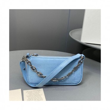 By Far 2020 Leather Tote Shoulder Bag,18cm - 바이 파 2020 레더 토트 숄더백 BYFB0098,18cm,스카이블루