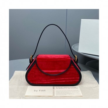 By Far 2020 Velvet Tote Bag,21cm - 바이파 2020 벨벳 체인 숄더백,BYFB0091,21cm,레드