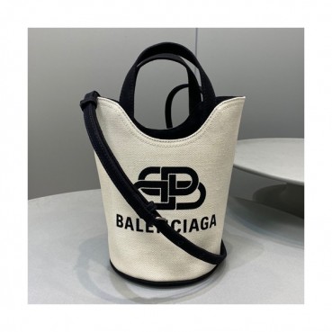 Balenciaga 2020 Canvas Bucket Tote Shoulder Bag,23CM - 발렌시아가 2020 캔버스 버킷 토트 숄더백,BGB0617,23CM,베이지