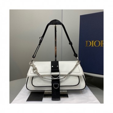Dior 2020 Leather Shoulder Bag,32.5CM - 디올 2020 레더 여성용 숄더백  DIOB0591,32.5CM,화이트