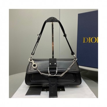 Dior 2020 Leather Shoulder Bag,32.5CM - 디올 2020 레더 여성용 숄더백  DIOB0590,32.5CM,블랙