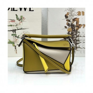 Loewe 2020 Puzzle Mini Shoulder Bag, 18CM - 로에베 2020 퍼즐 미니 숄더백 ,LOEB0437, 18CM, 머스타드