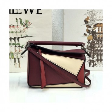 Loewe 2020 Puzzle Mini Shoulder Bag, 18CM - 로에베 2020 퍼즐 미니 숄더백 ,LOEB0436, 18CM, 와인