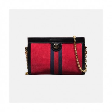 Gucci 2020 Ophidia Women Suede Chain Shoulder Bag ,26CM - 구찌 2020 오피디아 여성용 스웨이드 체인 숄더백 ,503877,GUB1203,26CM,레드
