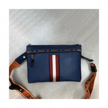 Bally 2020 Leather Shoulder Bag,28cm - 발리 2020 레더 남성용 숄더백 BALB0195,28cm,네이비
